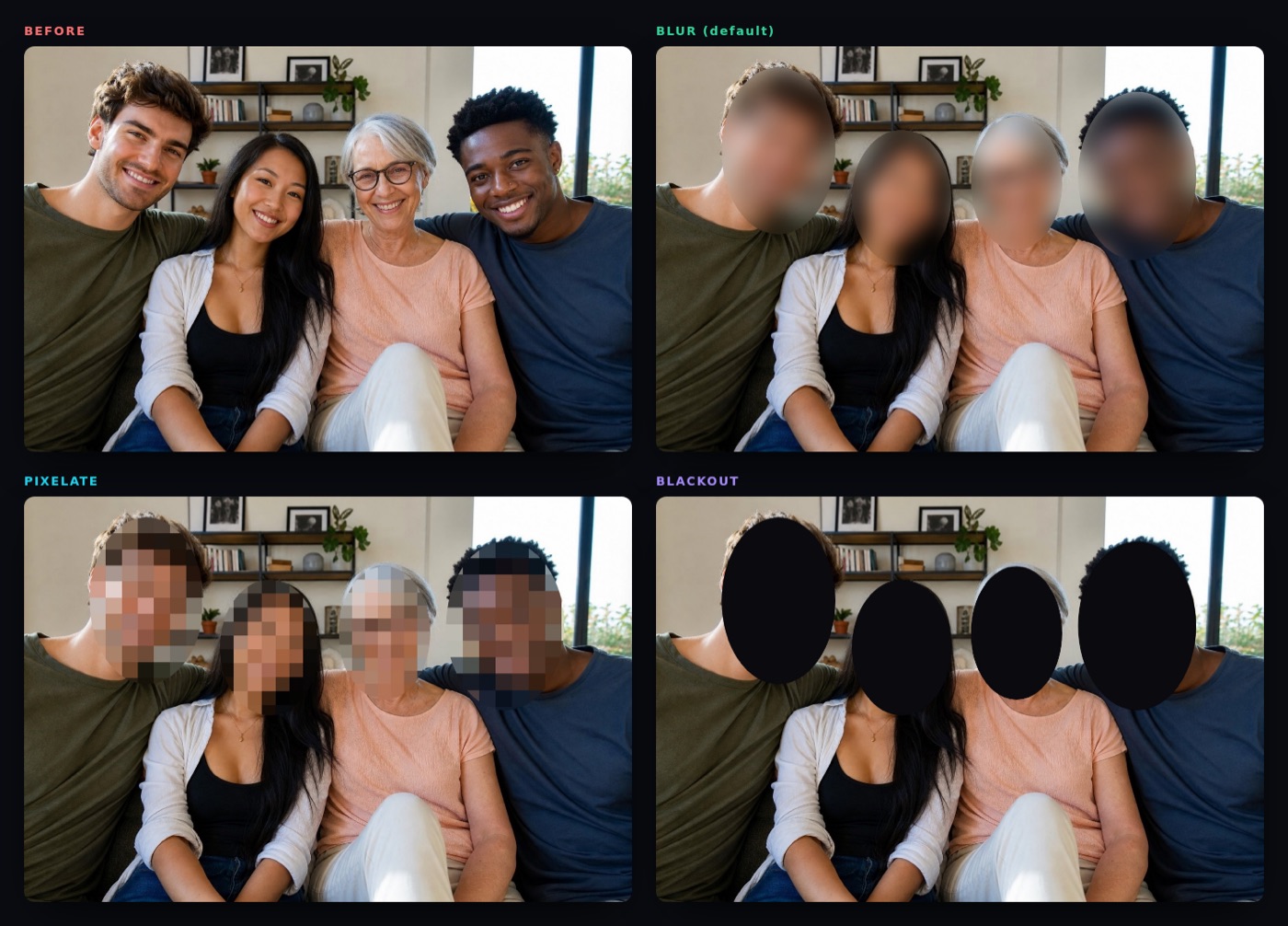 Group photo before and after